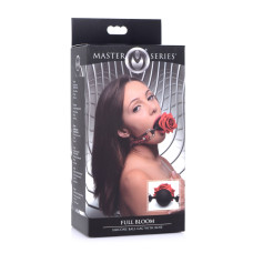 Кляп с розой Master Series: Eye-Catching Ball Gag With Rose, черно-красный