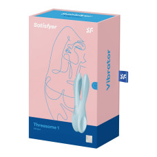 Кліторальний вібратор Satisfyer Threesome 1 Light Blue з трьома гнучкими пальчиками