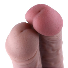 Двойной дилдо для секс-машин Hismith 8.5” Two Cocks One Hole Silicone Dildo