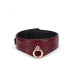 Кожаный ошейник с поводком Liebe Seele Wine Red Curved Collar, замок-сердечко