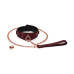 Кожаный ошейник с поводком Liebe Seele Wine Red Curved Collar, замок-сердечко