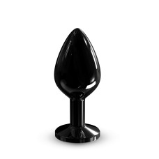 Металева анальна пробка з кристалом Dorcel Diamond Plug Black M