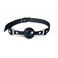 Кляп силіконовий Feral Feelings Silicon Ball Gag Black/Black, чорний ремінець, чорна кулька