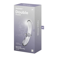 Двосторонній скляний дилдо Satisfyer Double Crystal Transparent, боросилікатне скло, унісекс