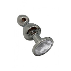 Металева анальна пробка Wooomy Lollypop Double Ball Metal Plug M, діаметр 3,1 см, довжина 9,4 см