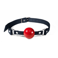 Кляп силіконовий Feral Feelings Silicon Ball Gag Black/Red, чорний ремінець, червона кулька