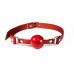 Кляп силіконовий Feral Feelings Silicon Ball Gag Red/Red, червоний ремінець, червона кулька