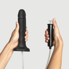 Кончающий фаллоимитатор Strap-On-Me Squirting Cum Dildo Realistic Black, диам. 3,5 см, силикон