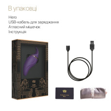 Вібратор 2в1 з язичком Zalo — Hero Twilight Purple, кристал Swarovski