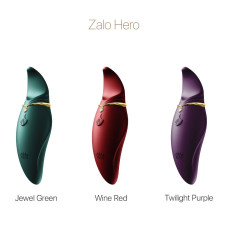 Вібратор 2в1 з язичком Zalo — Hero Twilight Purple, кристал Swarovski