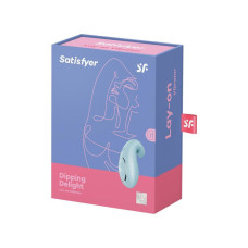 Вібратор Satisfyer Dipping Delight Light Blue, 2 мотори, гнучкий кінчик