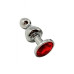 Металева анальна пробка Wooomy Lollypop Double Ball Metal Plug Red S, діам. 2,8 см, довжина 8,5 см