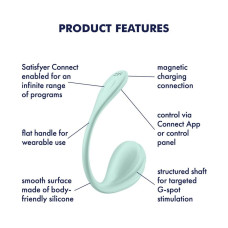 Смарт-виброяйцо Satisfyer Smooth Petal Connect App Mint