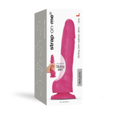 Реалистичный фаллоимитатор Strap-On-Me Sliding Skin Realistic Dildo Fuchsia L, эффект подвижной кожи