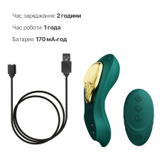 Смарт-вібратор у трусики Zalo - AYA Turquoise Green, насадка та пульт ДК