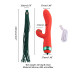 Вибратор-кролик с флоггером LOCKINK SEVANDA Whip Vibrating Massage Wand - Red & Green