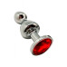 Металева анальна пробка Wooomy Lollypop Double Ball Metal Plug Red L діаметр 3,5 см, довжина 10,5 см