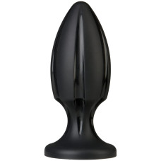 Анальный плаг с каналами для смазки Doc Johnson Platinum Premium Silicone — The Rocket — Black