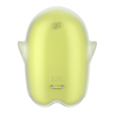 Вакуумний кліторальний стимулятор з вібрацією Satisfyer Glowing Ghost Yellow, світиться в темряві