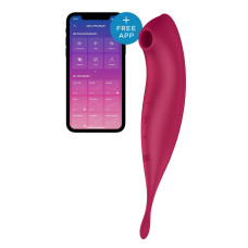 Смарт-вібратор для клітора з вакуумною стимуляцією Satisfyer Twirling Pro+ dark red