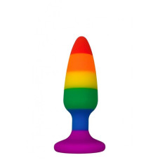 Силіконова анальна пробка Wooomy Hiperloo Silicone Rainbow Plug S, діаметр 2,4 см, довжина 9 см