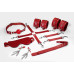 Набор Feral Feelings BDSM Kit 7 Red, наручники, поножи, коннектор, маска, паддл, кляп, зажимы