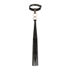 Нашийник с флогером Rosy Gold - Collar with Flogger - Black