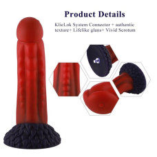 Силіконовий дилдо Hismith 8.35" Curved Silicone Dildo Red Monster Series