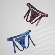 Трусики для страпона Strap-On-Me Leatherette Harness Generous - One Size - Aubergine