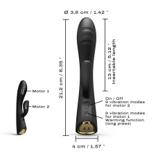 Вібратор-кролик з підігрівом Dorcel FLEXI RABBIT BLACK, гнучкий стовбур