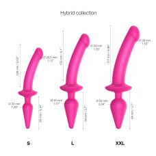 Анальная пробка с дилдо Strap-On-Me SWITCH PLUG-IN SEMI-REALISTIC DILDO FUCHSIA - L (мятая упаковка)