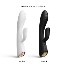 Вібратор-кролик з підігрівом Dorcel FLEXI RABBIT WHITE, гнучкий стовбур