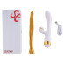 Вибратор-кролик с флоггером LOCKINK SEVANDA Whip Vibrating Massage Wand - White & Golden