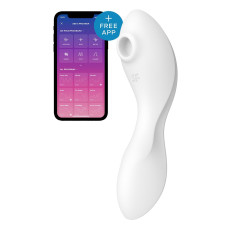 Вакуумний смарт-стимулятор із вібрацією Satisfyer Curvy Trinity 5 (White), керування зі смартфона