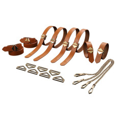 Набір із 8 ременів для зв'язування LOCKINK 8-Bondage-Straps Restraint Set - Brown