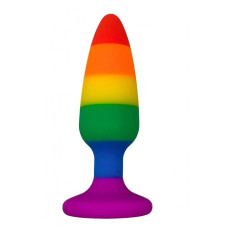 Силіконова анальна пробка Wooomy Hiperloo Silicone Rainbow Plug L, діаметр 3,9 см, довжина 13,1 см