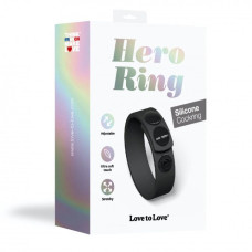 Регульоване ерекційне кільце на кнопках Love To Love HERO RING - BLACK ONYX