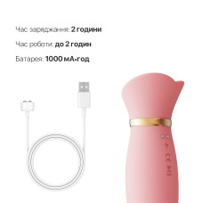 Вибратор с подогревом и вакуумной стимуляцией клитора Zalo - ROSE Vibrator Strawberry Pink