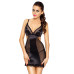 Розпродаж!!! Сорочка приталена з чашечками WILMA CHEMISE black L/XL - Passion, трусики