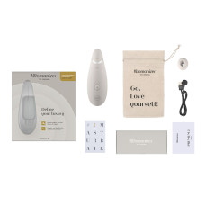 Вакуумний кліторальний стимулятор Womanizer Premium 2 - Grey, функції Autopilot та Smart Silence