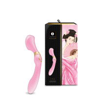 Вібромасажер Shunga Zoa Light Pink, двосторонній