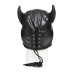 Маска з рогами Master Series: Dungeon Demon Bondage Mask with Horns, чорна