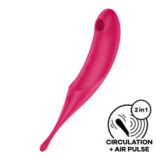 Вібратор для клітора з вакуумною стимуляцією Satisfyer Twirling Pro Red