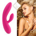 Гибкий вибратор кролик с двумя моторами FeelzToys Lea Rabbit Vibrator Rubine Red