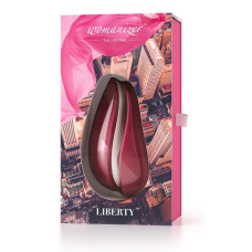 Вакуумний кліторальний стимулятор Womanizer Liberty Red, магнітна кришка, 2 насадки