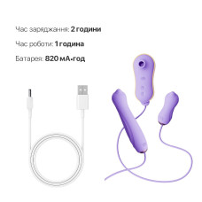 Набір 3в1 Zalo – UNICORN Set Violet, віброяйце, пульсатор, вакуумний стимулятор