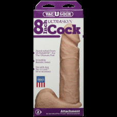 Фаллоимитатор Doc Johnson Vac-U-Lock - 8 Inch ULTRASKYN Cock White, диаметр 5,1см