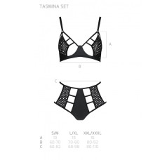 Распродажа!!! Комплект из эко-кожи Passion Tamaris Set black S/M, бюстгальтер и трусики