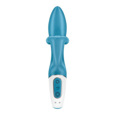 Вібратор-кролик із потрійним відростком Satisfyer Embrace me Turquoise, 2 мотори, діаметр 3,6 см