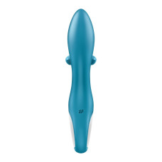 Вібратор-кролик із потрійним відростком Satisfyer Embrace me Turquoise, 2 мотори, діаметр 3,6 см